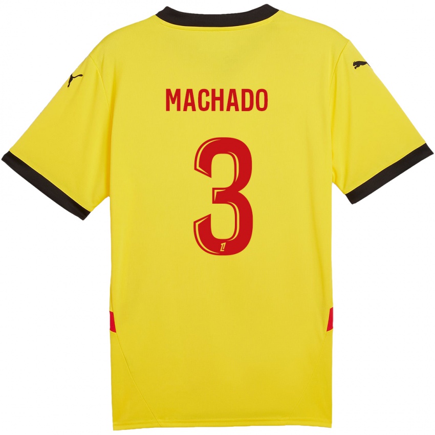 Enfant Maillot Deiver Machado #3 Jaune Rouge Tenues Domicile 2024/25 T-Shirt Belgique