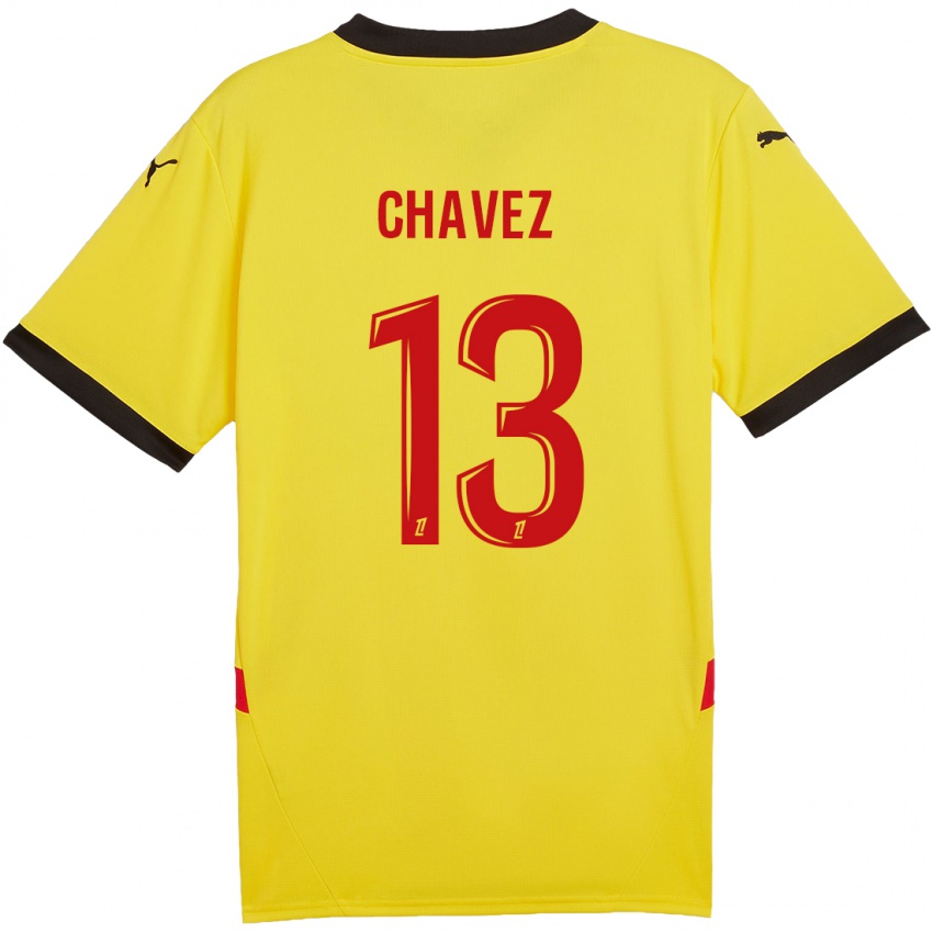 Enfant Maillot Jhoanner Chávez #13 Jaune Rouge Tenues Domicile 2024/25 T-Shirt Belgique