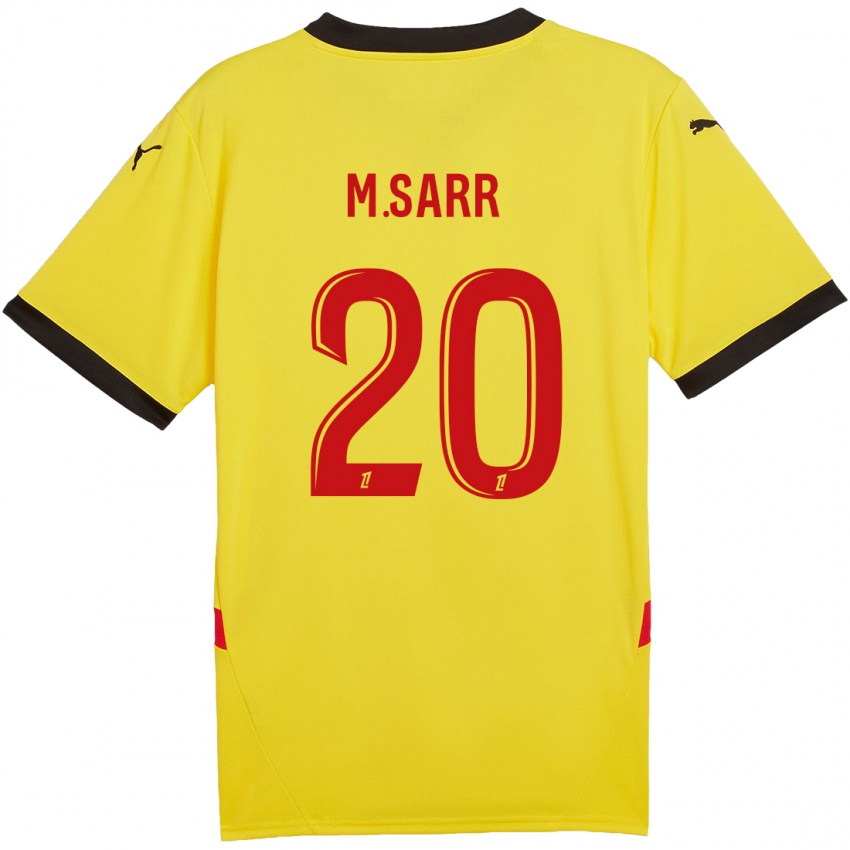 Enfant Maillot Malang Sarr #20 Jaune Rouge Tenues Domicile 2024/25 T-Shirt Belgique