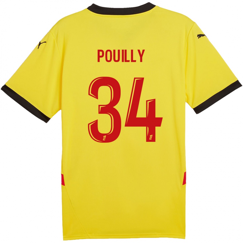 Enfant Maillot Tom Pouilly #34 Jaune Rouge Tenues Domicile 2024/25 T-Shirt Belgique