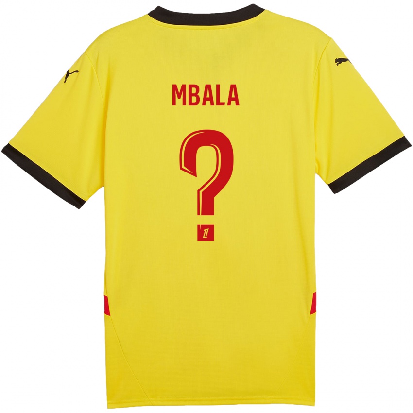 Enfant Maillot Keny Mbala #0 Jaune Rouge Tenues Domicile 2024/25 T-Shirt Belgique