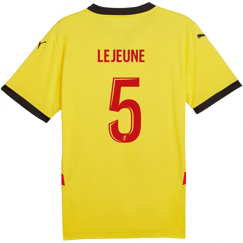 Enfant Maillot Romane Lejeune #5 Jaune Rouge Tenues Domicile 2024/25 T-Shirt Belgique