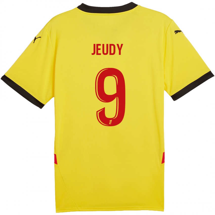 Enfant Maillot Sherly Jeudy #9 Jaune Rouge Tenues Domicile 2024/25 T-Shirt Belgique