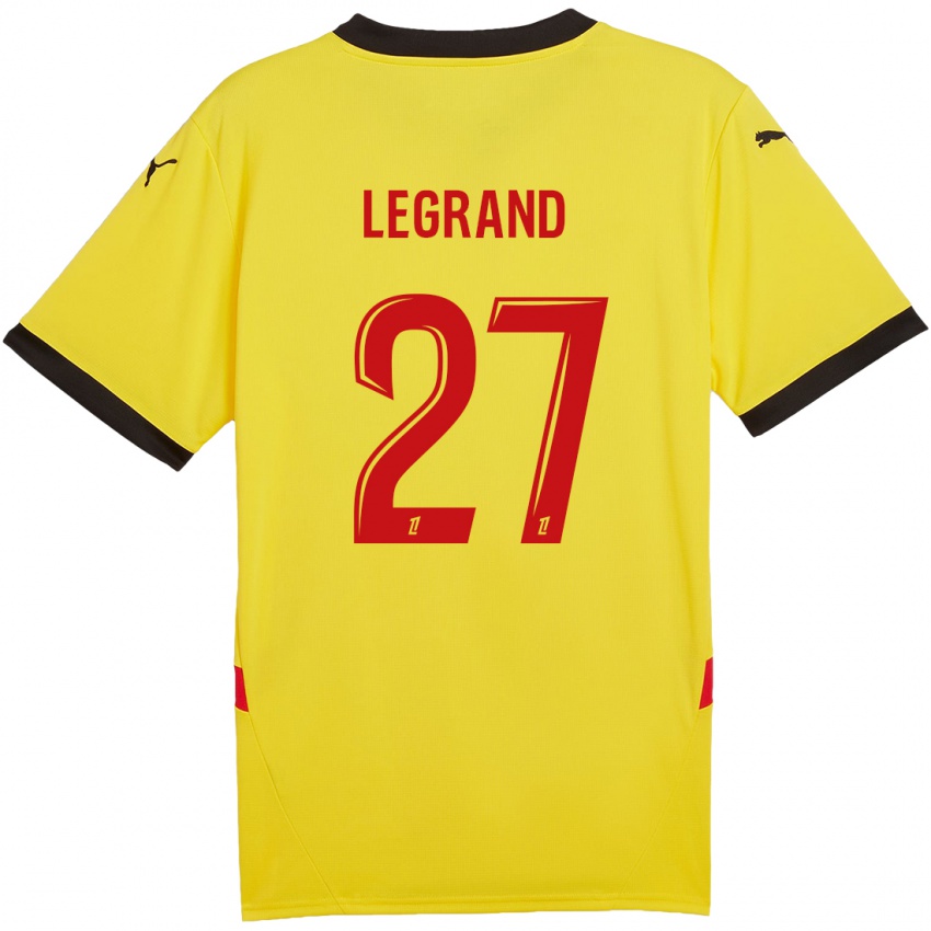 Enfant Maillot Bérénice Legrand #27 Jaune Rouge Tenues Domicile 2024/25 T-Shirt Belgique