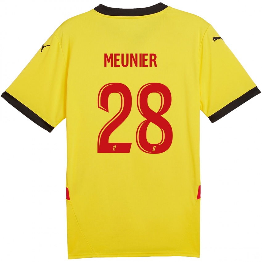 Enfant Maillot Jennifer Meunier #28 Jaune Rouge Tenues Domicile 2024/25 T-Shirt Belgique