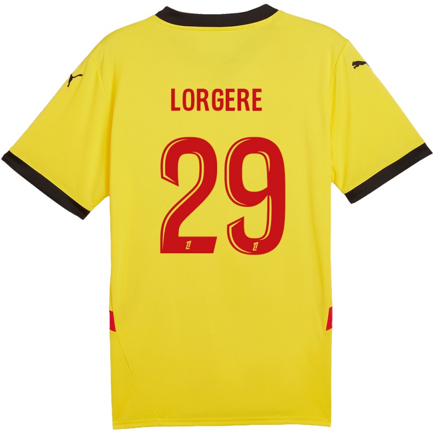 Enfant Maillot Charlotte Lorgeré #29 Jaune Rouge Tenues Domicile 2024/25 T-Shirt Belgique