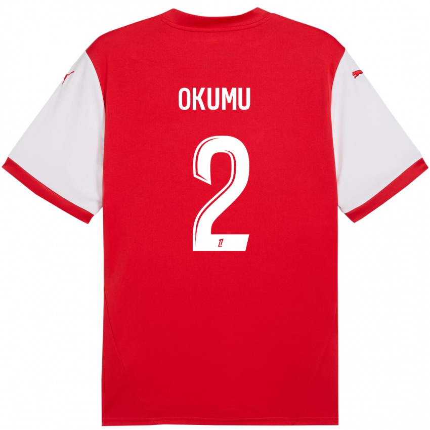 Kinderen Joseph Okumu #2 Rood Wit Thuisshirt Thuistenue 2024/25 T-Shirt België