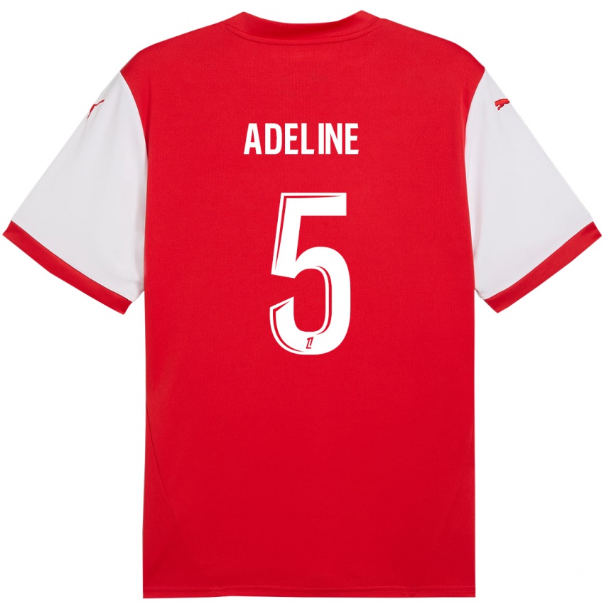 Enfant Maillot Martin Adeline #5 Rouge Blanc Tenues Domicile 2024/25 T-Shirt Belgique