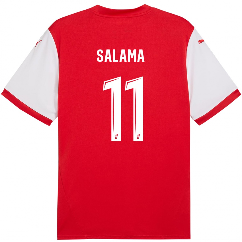 Enfant Maillot Amine Salama #11 Rouge Blanc Tenues Domicile 2024/25 T-Shirt Belgique