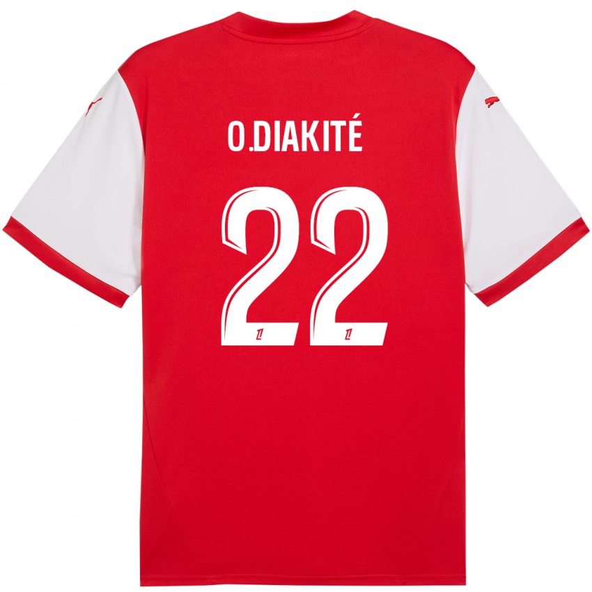 Enfant Maillot Oumar Diakité #22 Rouge Blanc Tenues Domicile 2024/25 T-Shirt Belgique