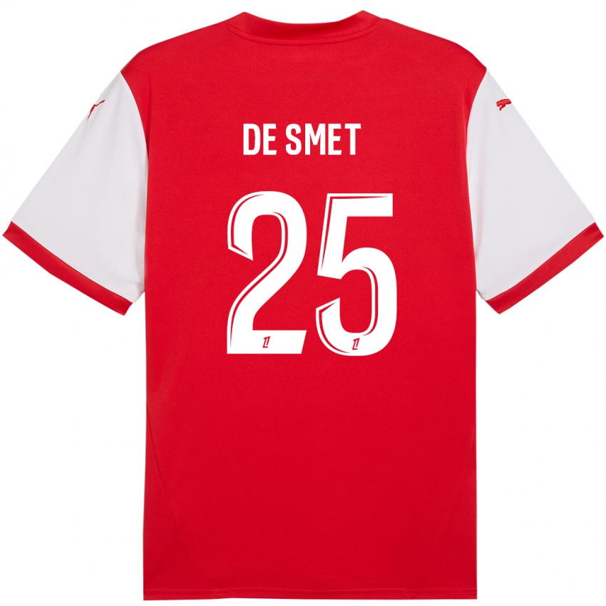 Kinderen Thibault De Smet #25 Rood Wit Thuisshirt Thuistenue 2024/25 T-Shirt België