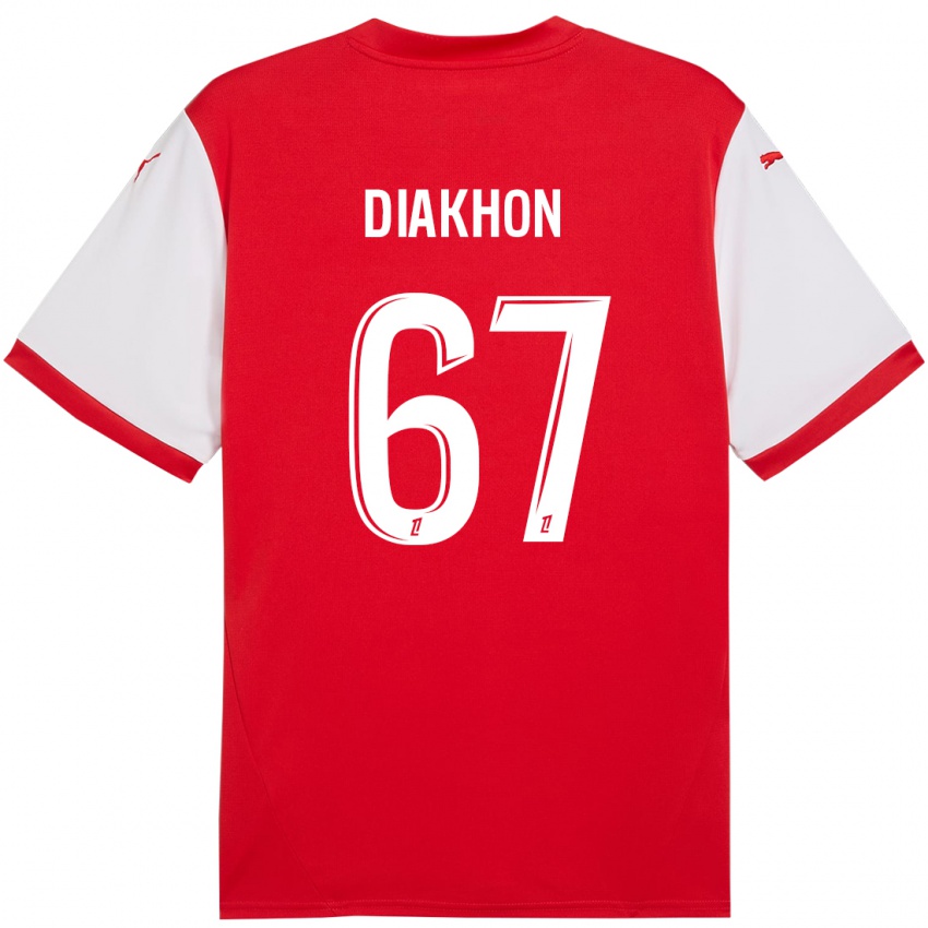 Enfant Maillot Mamadou Diakhon #67 Rouge Blanc Tenues Domicile 2024/25 T-Shirt Belgique