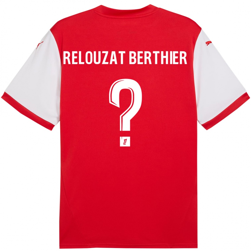 Enfant Maillot Maxime Relouzat Berthier #0 Rouge Blanc Tenues Domicile 2024/25 T-Shirt Belgique