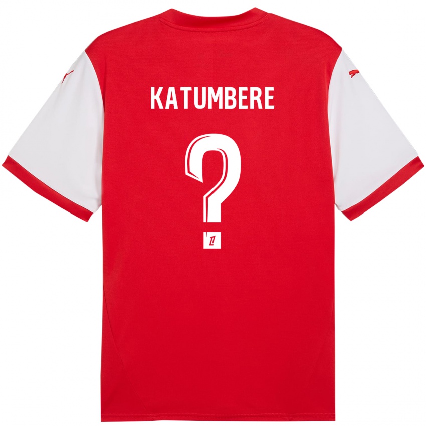 Enfant Maillot Noah Katumbere #0 Rouge Blanc Tenues Domicile 2024/25 T-Shirt Belgique