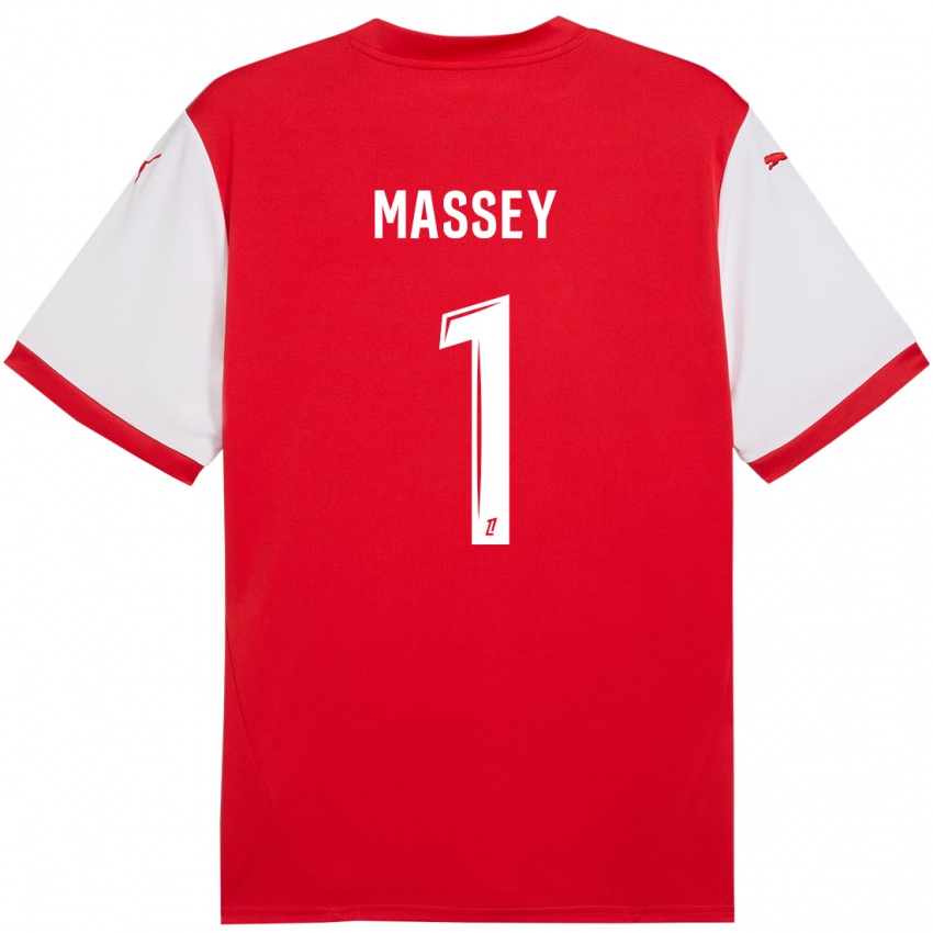 Kinderen Kayza Massey #1 Rood Wit Thuisshirt Thuistenue 2024/25 T-Shirt België