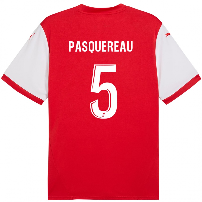 Kinderen Julie Pasquereau #5 Rood Wit Thuisshirt Thuistenue 2024/25 T-Shirt België