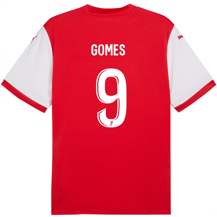 Kinderen Mélissa Gomes #9 Rood Wit Thuisshirt Thuistenue 2024/25 T-Shirt België