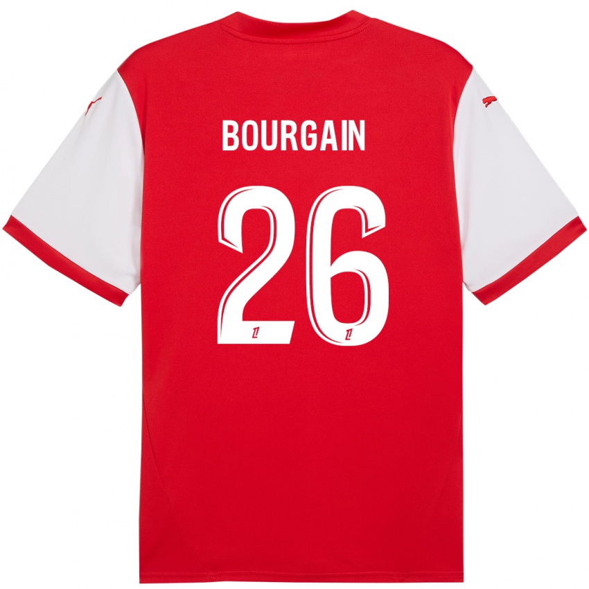 Enfant Maillot Lea Bourgain #26 Rouge Blanc Tenues Domicile 2024/25 T-Shirt Belgique