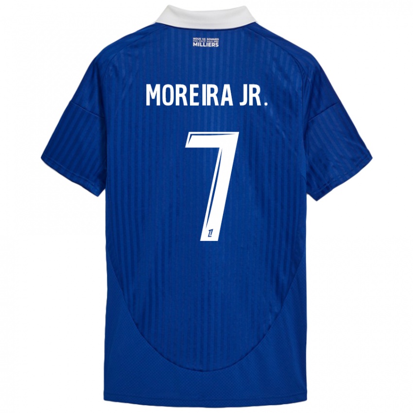 Kinderen Diego Moreira #7 Blauw Wit Thuisshirt Thuistenue 2024/25 T-Shirt België