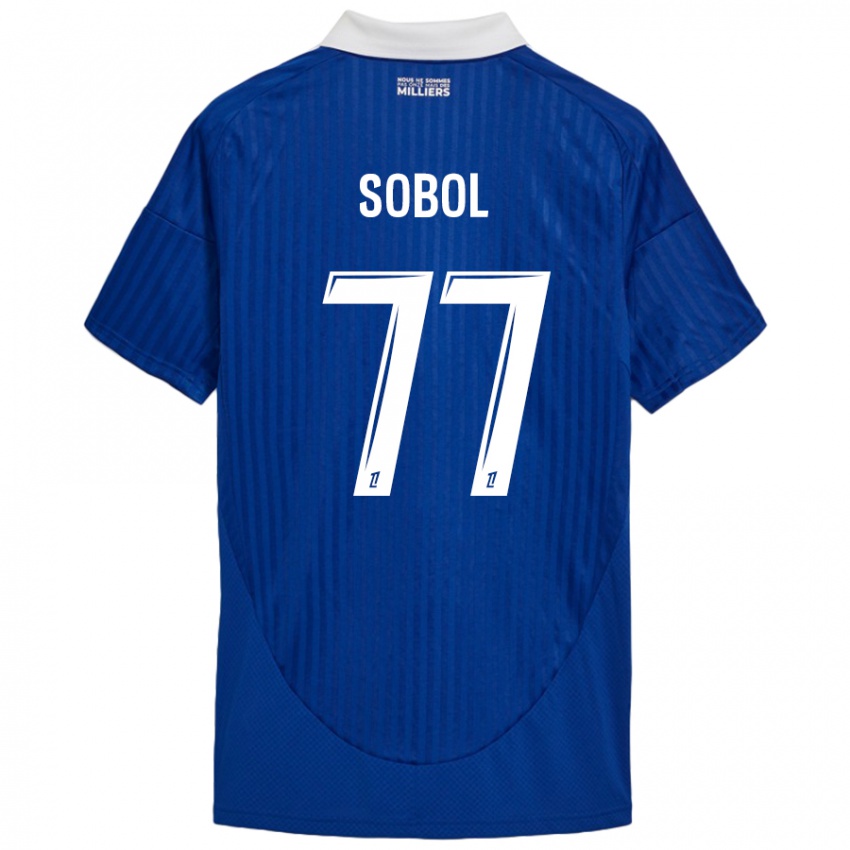 Kinderen Eduard Sobol #77 Blauw Wit Thuisshirt Thuistenue 2024/25 T-Shirt België