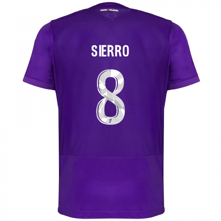 Kinder Vincent Sierro #8 Violett Weiß Heimtrikot Trikot 2024/25 T-Shirt Belgien