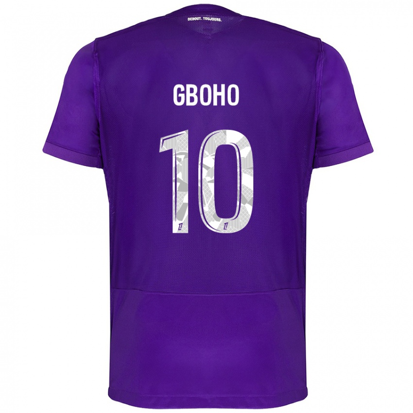 Kinderen Yann Gboho #10 Paars Wit Thuisshirt Thuistenue 2024/25 T-Shirt België