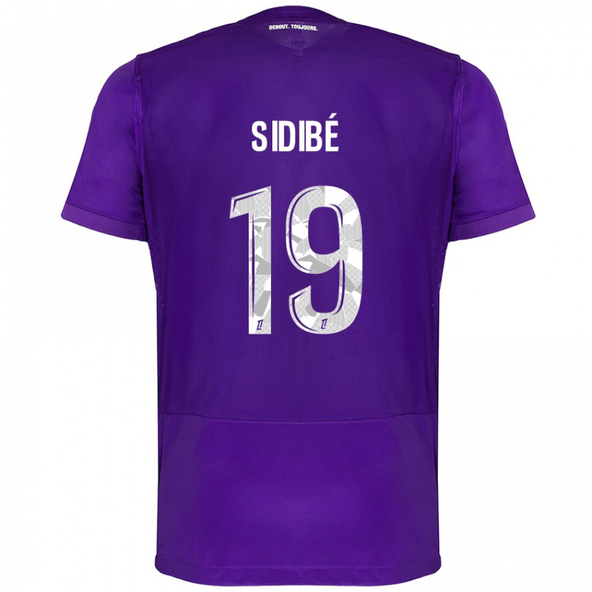 Kinderen Djibril Sidibé #19 Paars Wit Thuisshirt Thuistenue 2024/25 T-Shirt België