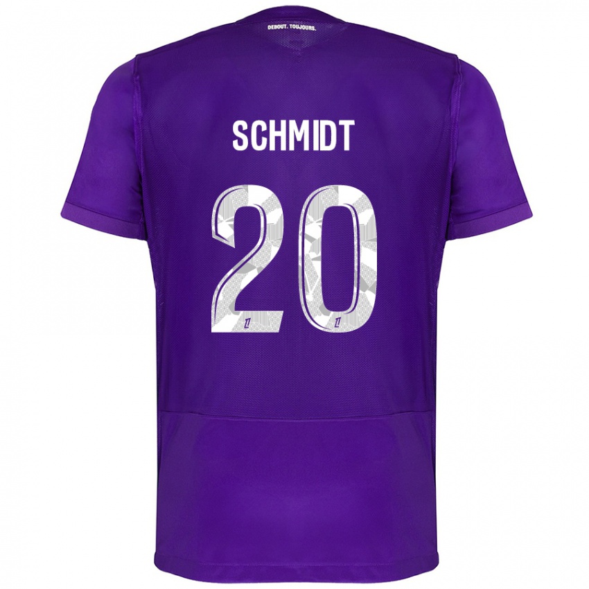 Kinder Niklas Schmidt #20 Violett Weiß Heimtrikot Trikot 2024/25 T-Shirt Belgien