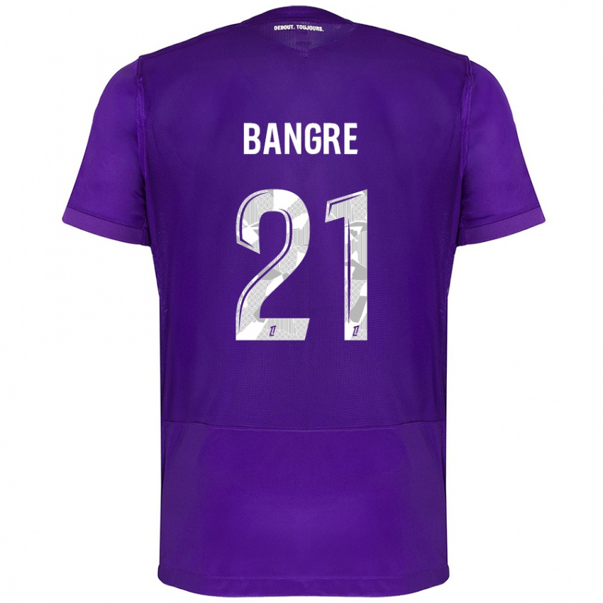 Kinder Mamady Bangré #21 Violett Weiß Heimtrikot Trikot 2024/25 T-Shirt Belgien