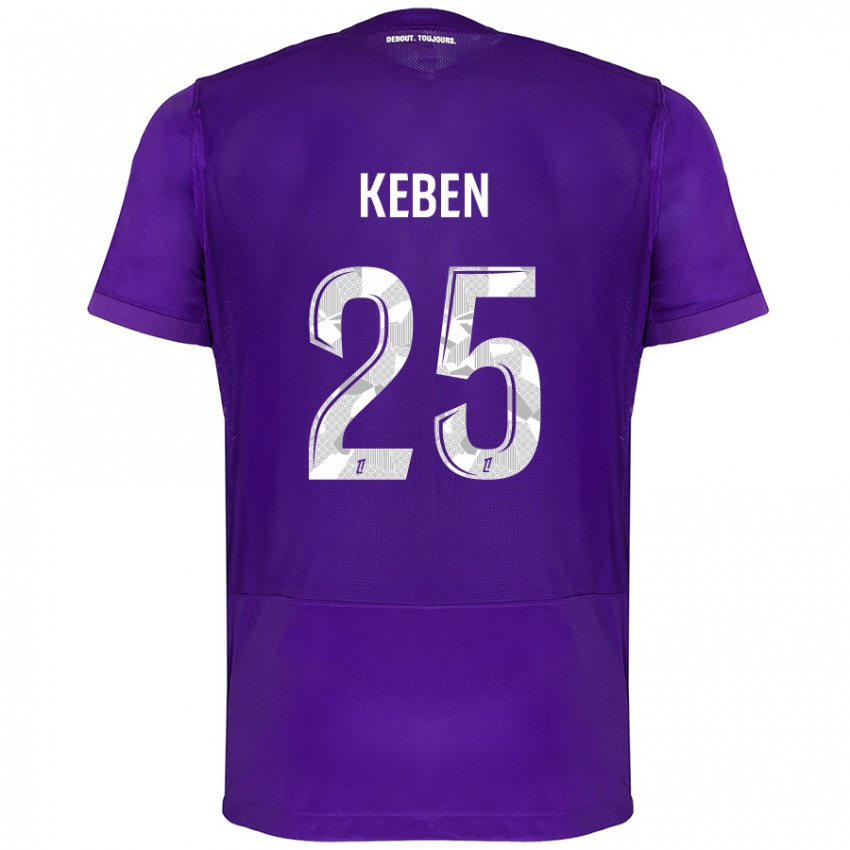 Kinderen Kévin Keben #25 Paars Wit Thuisshirt Thuistenue 2024/25 T-Shirt België