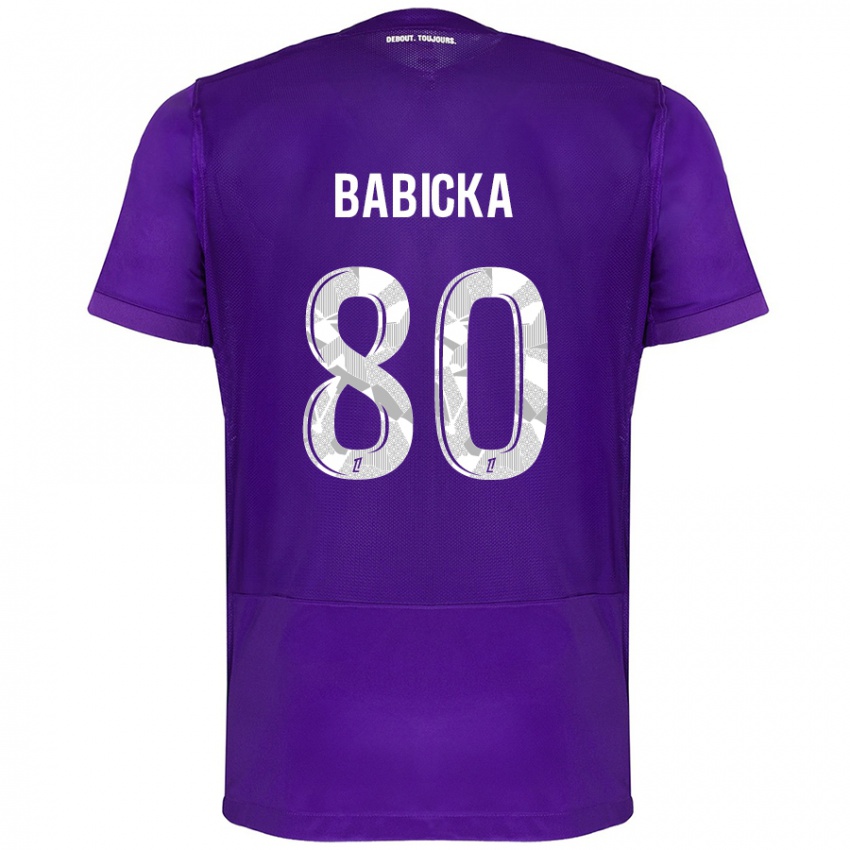 Kinderen Shavy Babicka #80 Paars Wit Thuisshirt Thuistenue 2024/25 T-Shirt België