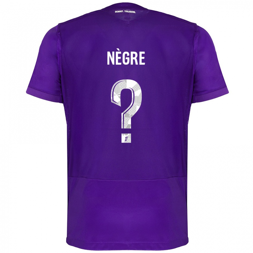 Kinderen Thibo Nègre #0 Paars Wit Thuisshirt Thuistenue 2024/25 T-Shirt België