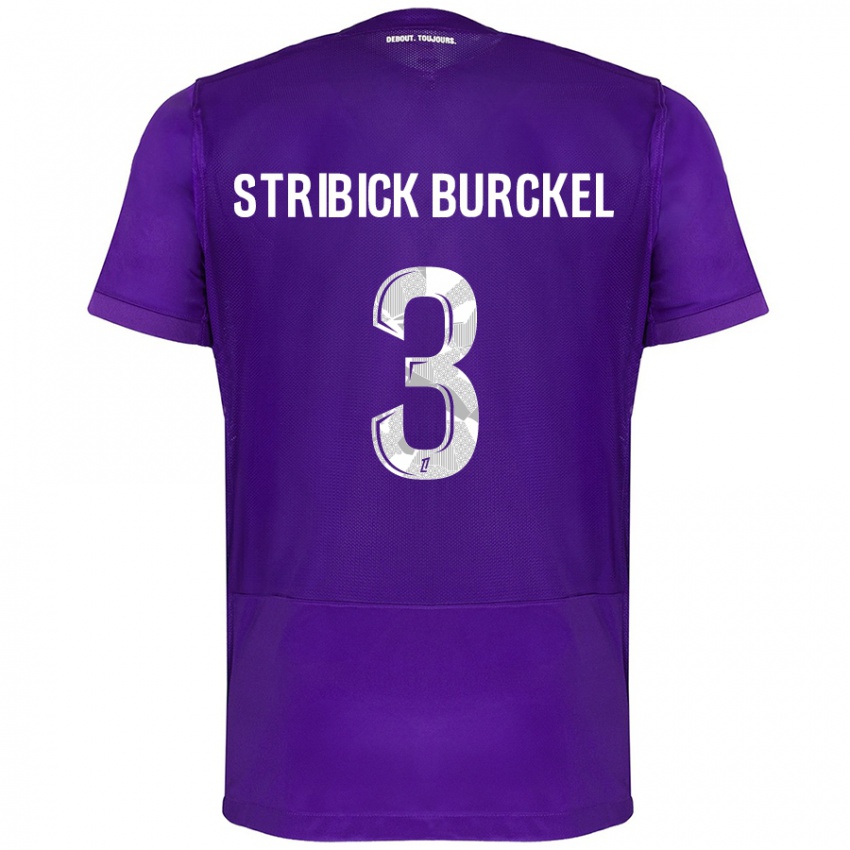 Kinderen Laetitia Stribick-Burckel #3 Paars Wit Thuisshirt Thuistenue 2024/25 T-Shirt België