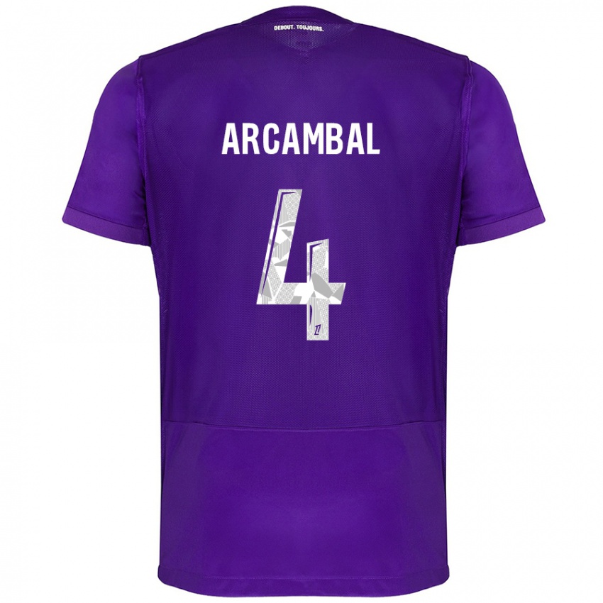 Kinderen Anais Arcambal #4 Paars Wit Thuisshirt Thuistenue 2024/25 T-Shirt België