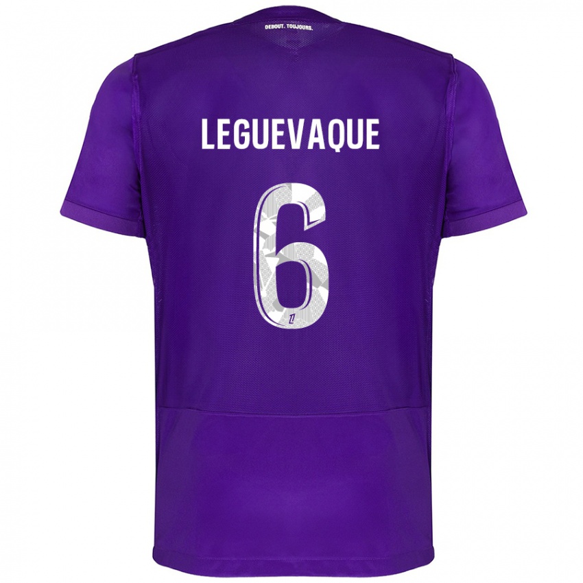 Kinderen Laurie Leguevaque #6 Paars Wit Thuisshirt Thuistenue 2024/25 T-Shirt België