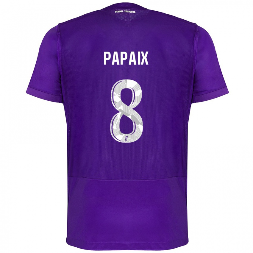 Kinderen Pauline Papaix #8 Paars Wit Thuisshirt Thuistenue 2024/25 T-Shirt België