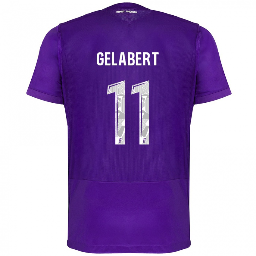 Kinder César Gelabert #11 Violett Weiß Heimtrikot Trikot 2024/25 T-Shirt Belgien