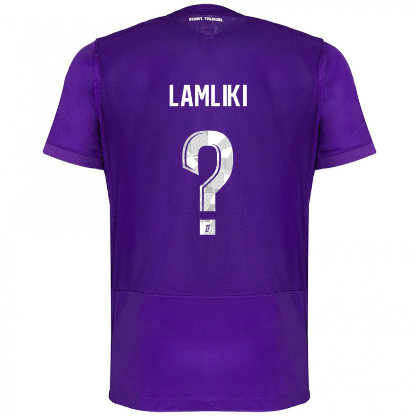 Kinder Nassim Lamliki #0 Violett Weiß Heimtrikot Trikot 2024/25 T-Shirt Belgien