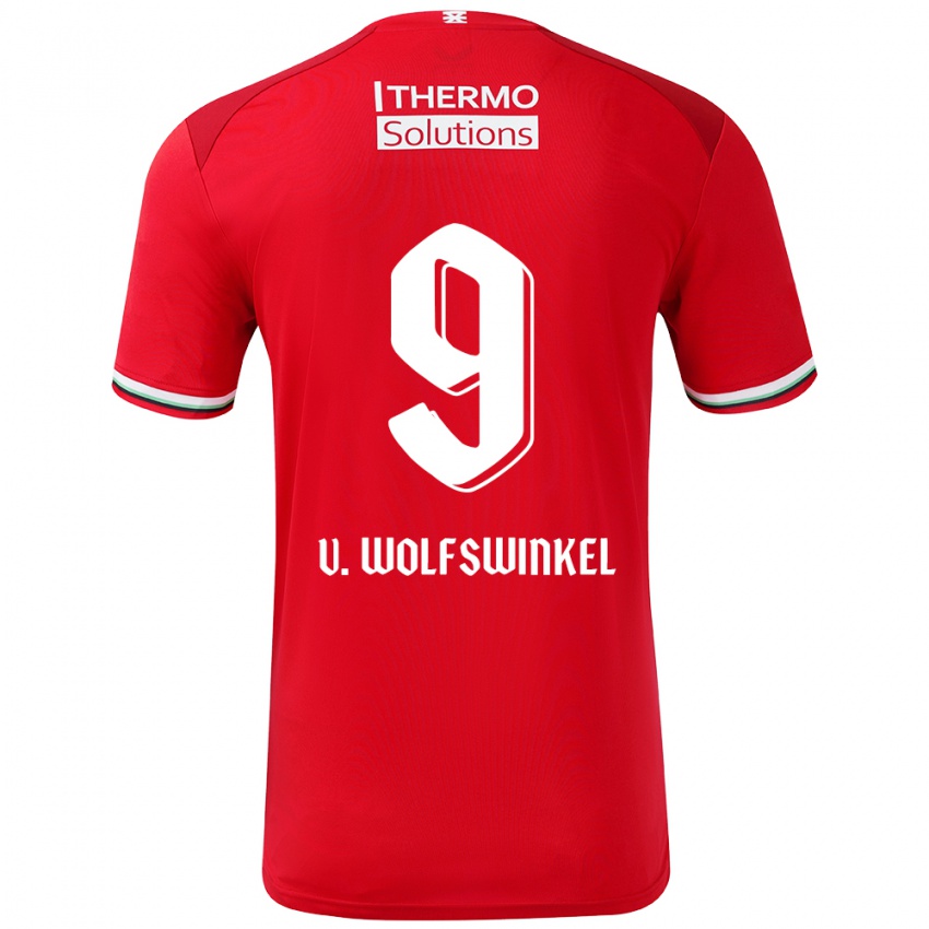 Kinderen Ricky Van Wolfswinkel #9 Rood Wit Thuisshirt Thuistenue 2024/25 T-Shirt België