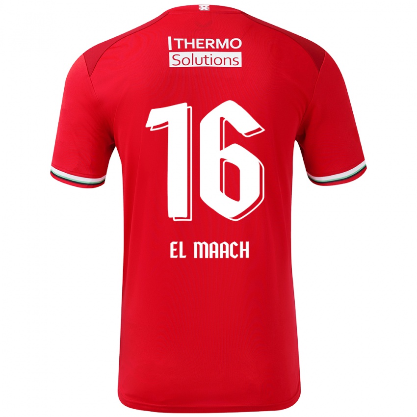 Kinderen Issam El Maach #16 Rood Wit Thuisshirt Thuistenue 2024/25 T-Shirt België