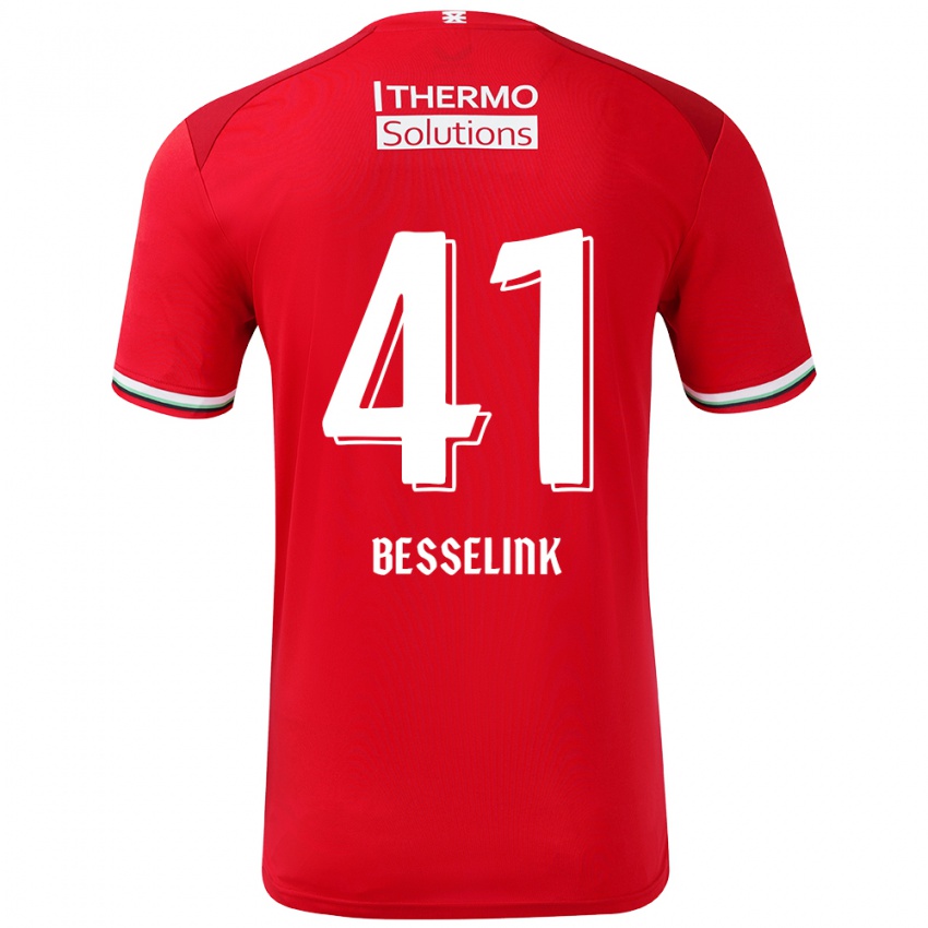 Kinderen Gijs Besselink #41 Rood Wit Thuisshirt Thuistenue 2024/25 T-Shirt België