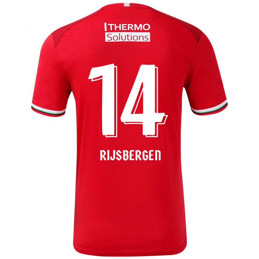 Kinderen Liz Rijsbergen #14 Rood Wit Thuisshirt Thuistenue 2024/25 T-Shirt België