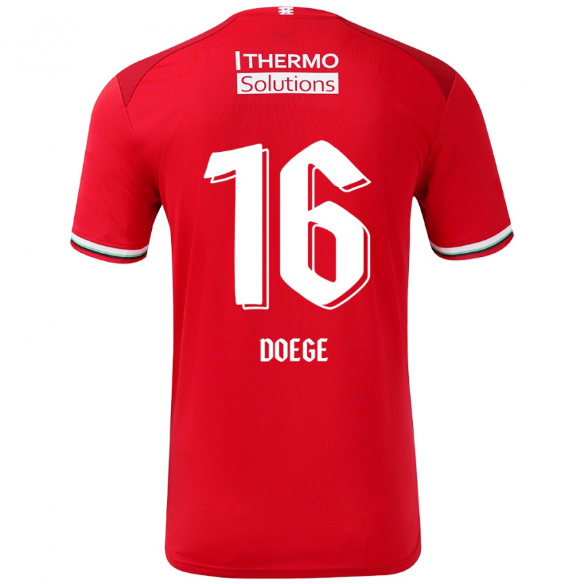 Kinderen Leonie Doege #16 Rood Wit Thuisshirt Thuistenue 2024/25 T-Shirt België