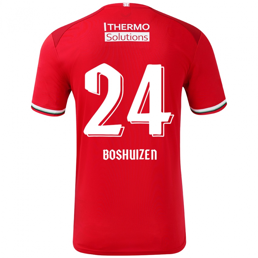 Kinderen Annouk Boshuizen #24 Rood Wit Thuisshirt Thuistenue 2024/25 T-Shirt België