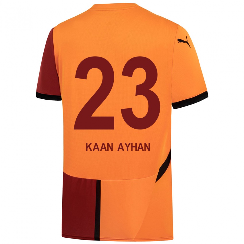 Enfant Maillot Kaan Ayhan #23 Jaune Rouge Tenues Domicile 2024/25 T-Shirt Belgique