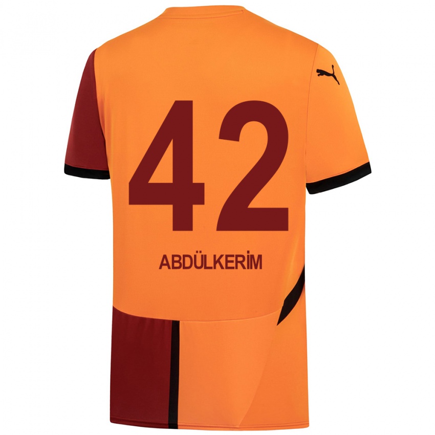 Enfant Maillot Abdülkerim Bardakcı #42 Jaune Rouge Tenues Domicile 2024/25 T-Shirt Belgique