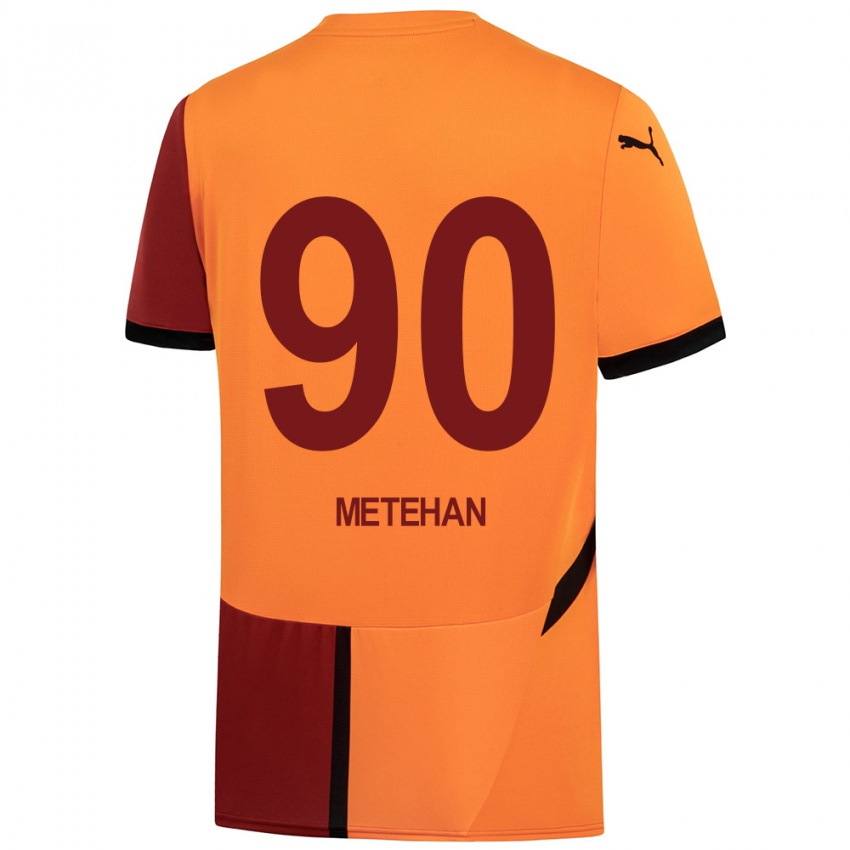 Enfant Maillot Metehan Baltacı #90 Jaune Rouge Tenues Domicile 2024/25 T-Shirt Belgique