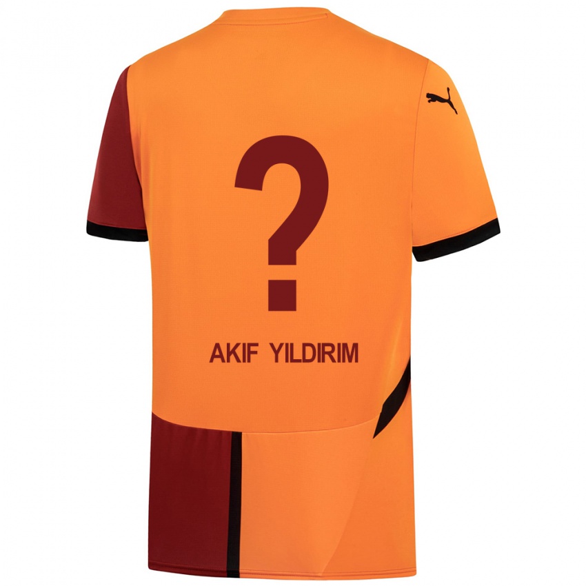 Enfant Maillot Mehmet Akif Yıldırım #0 Jaune Rouge Tenues Domicile 2024/25 T-Shirt Belgique