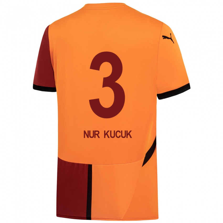 Kinderen Rabia Nur Küçük #3 Geel Rood Thuisshirt Thuistenue 2024/25 T-Shirt België