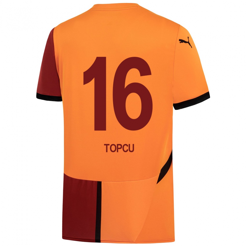 Kinderen Ebru Topçu #16 Geel Rood Thuisshirt Thuistenue 2024/25 T-Shirt België